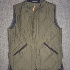 J. Crew Men's Olive Quilted Vest